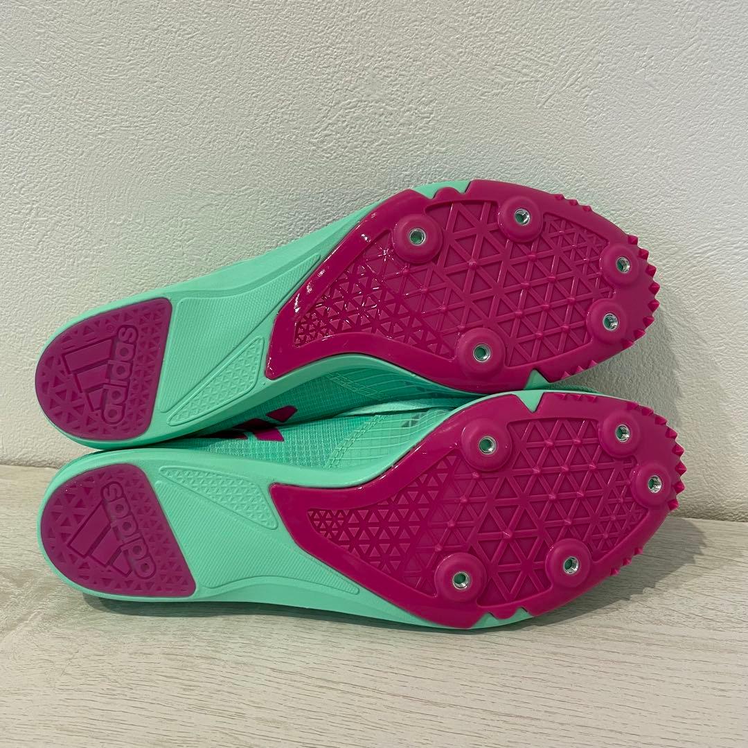 新品 adidas ディスタンススター 26.5cm 緑 陸上スパイク 中長距離
