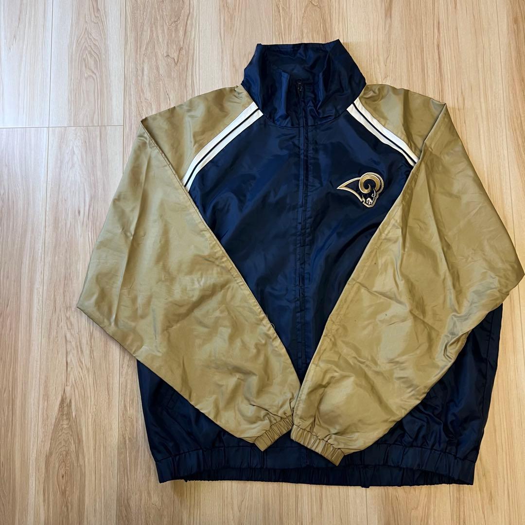 【古着】NFL ST. LOUIS RAMS ナイロンジャケット ロゴ刺繍 美品