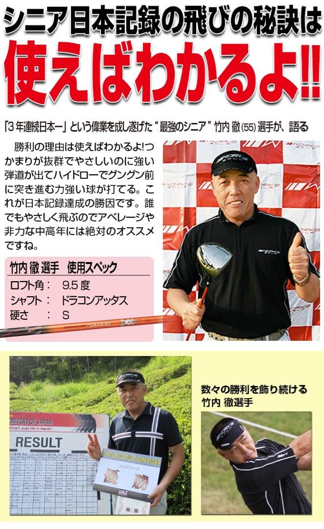 新品がこの飛びで超激安！ シニア日本一404Y飛んだ！マキシマックスドライバー