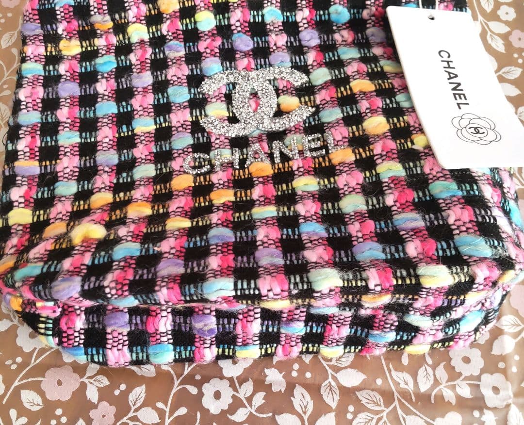 CHANEL カラフルチェック　 ビジュー トートバッグ　【未使用】