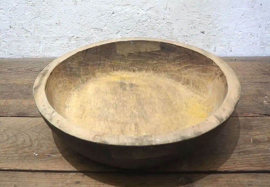 1348 W47cm レトロなこね鉢　捏ね鉢　蕎麦打ち　うどん　古道具　木皿