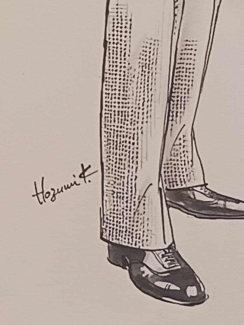 穂積和夫　イラスト原画　額縁付き
