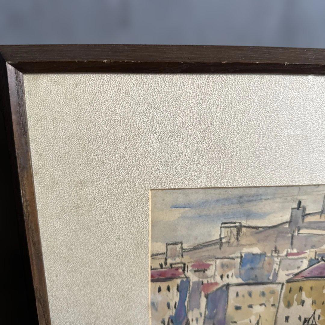 ヴィンテージ水彩画 Marseille 1957 H. Oginuz