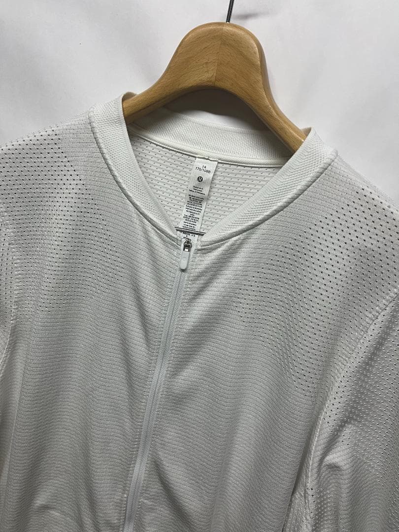 綺麗 ルルレモン メッシュ生地 ジップアップ ジャケット トップス 白 14