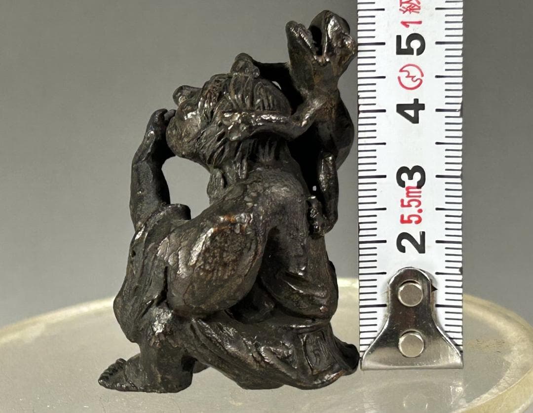 須賀月芳 ブロンズ　ガマ仙人　高岡銅器 置物 唐金 時代 蝦蟇 骨董 古美術