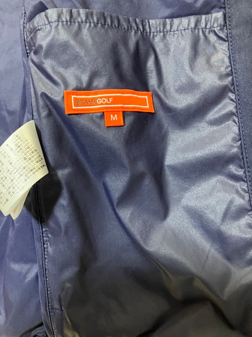BEAMS GOLF フード付きダウンジャケット ネイビー