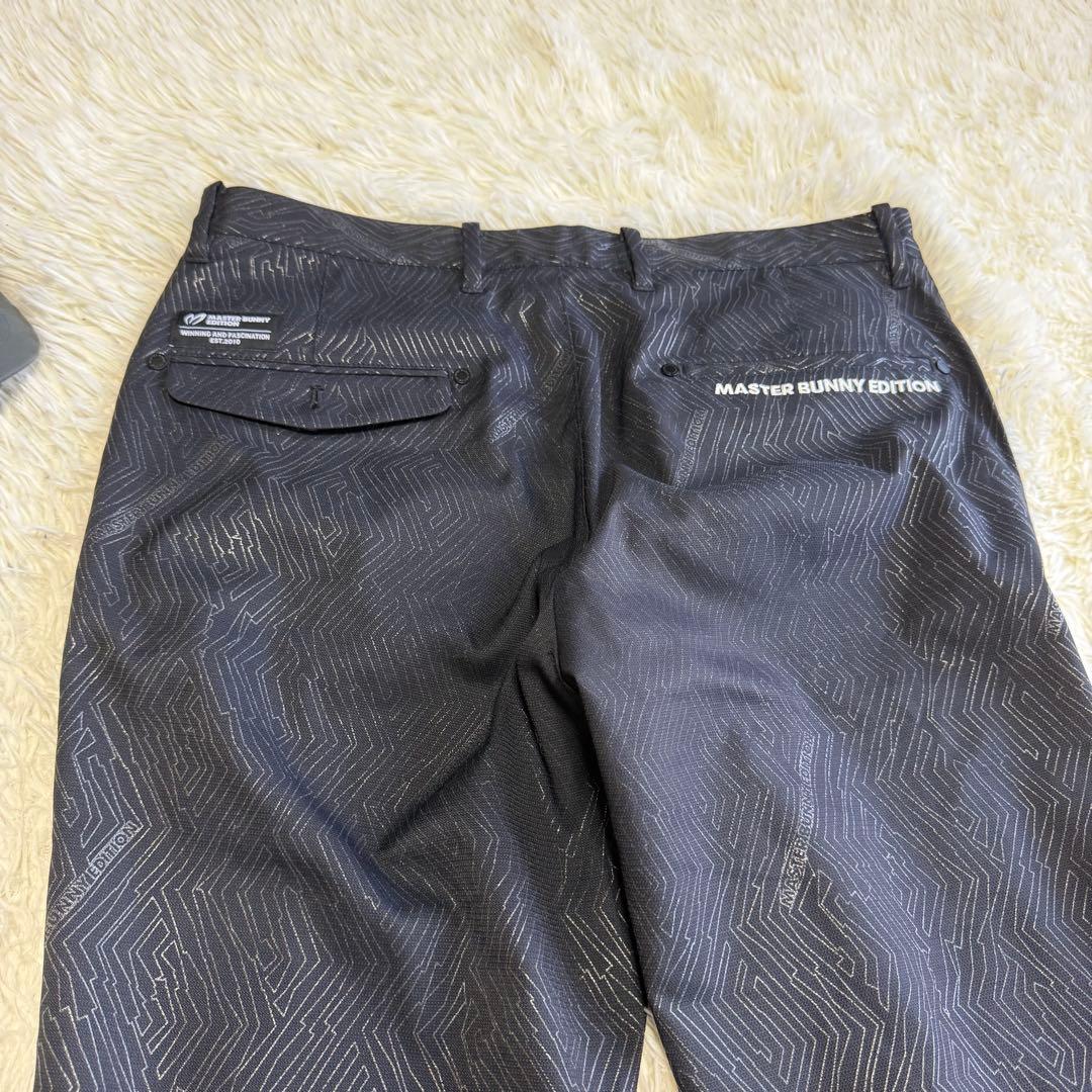 【マスターバニー】極美品 ストレッチパンツ ブラック 総柄 5サイズ メンズ