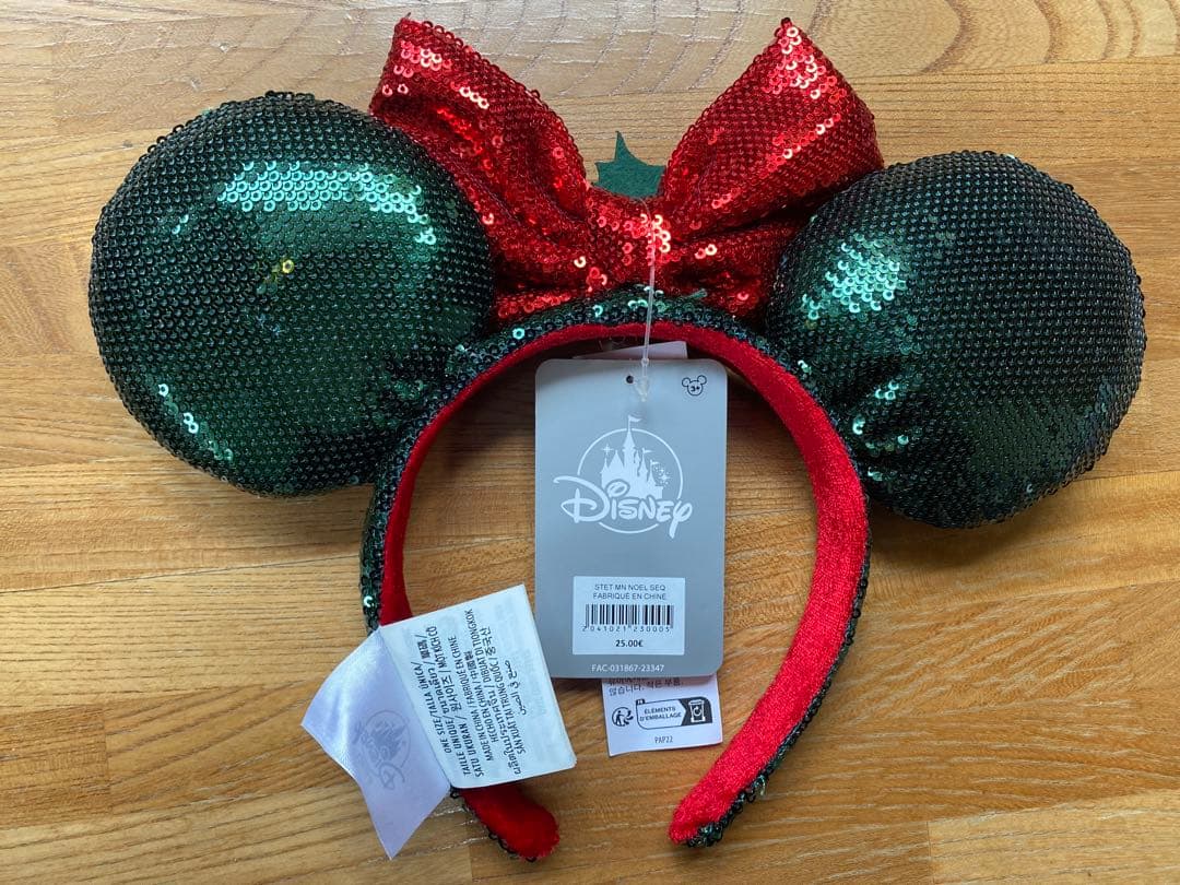 新品未使用 DisneylandParisクリスマス スパンコール カチューシャ