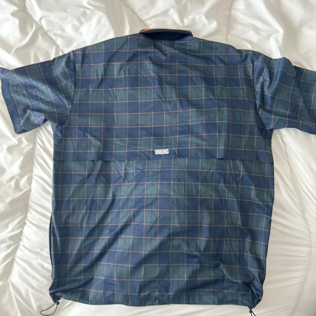 UNBIND ネイビー チェック柄 ポロシャツ XL