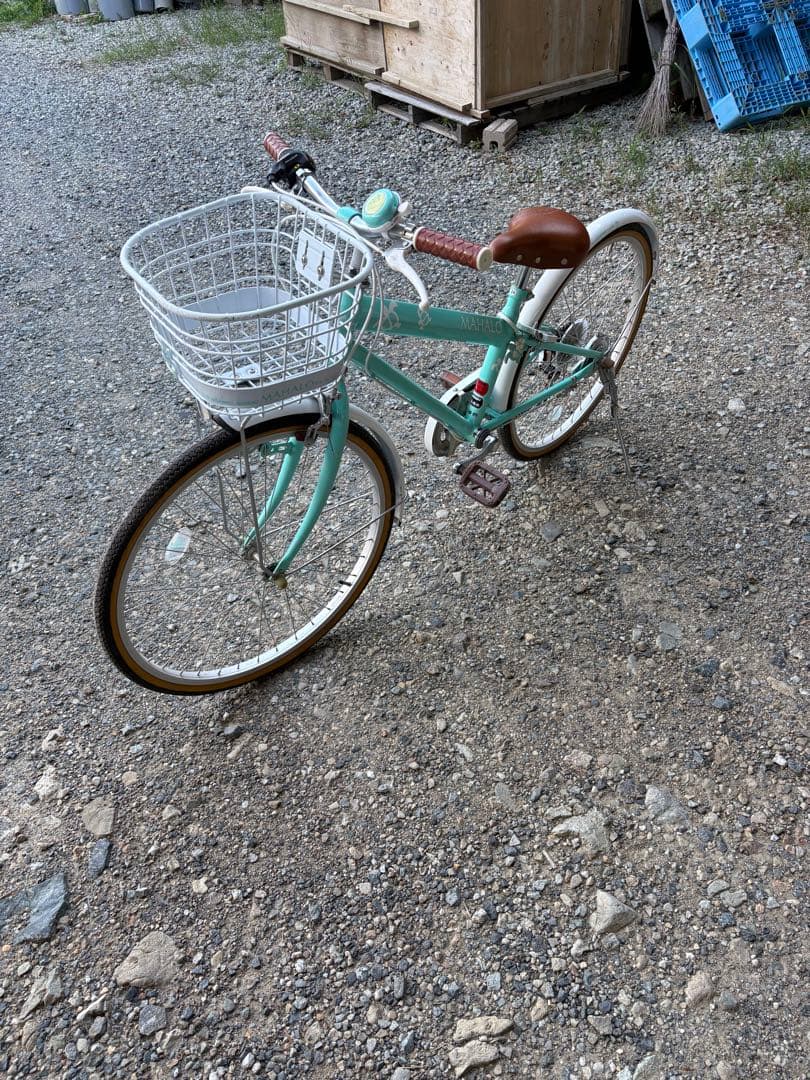 子供用自転車 ミントグリーン カゴ付き