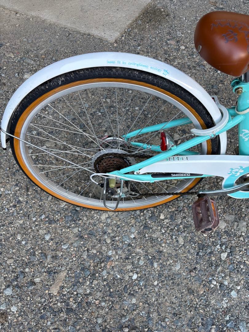 子供用自転車 ミントグリーン カゴ付き