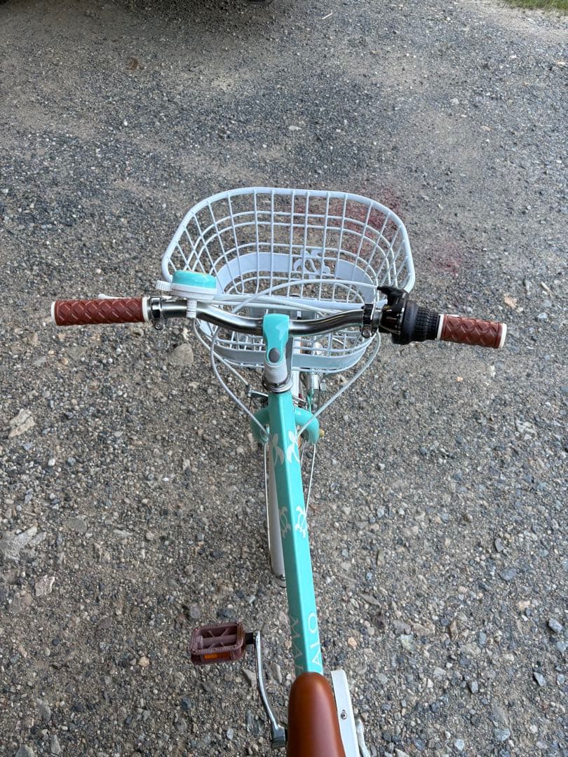 子供用自転車 ミントグリーン カゴ付き