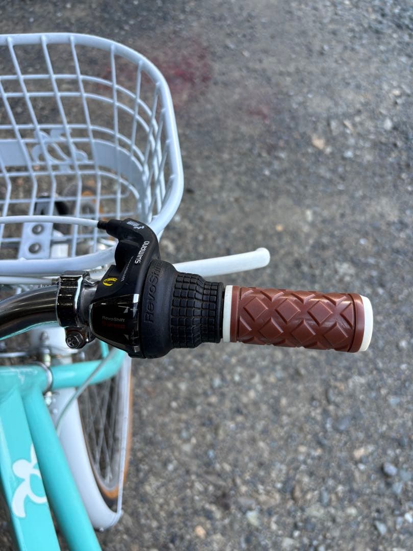 子供用自転車 ミントグリーン カゴ付き