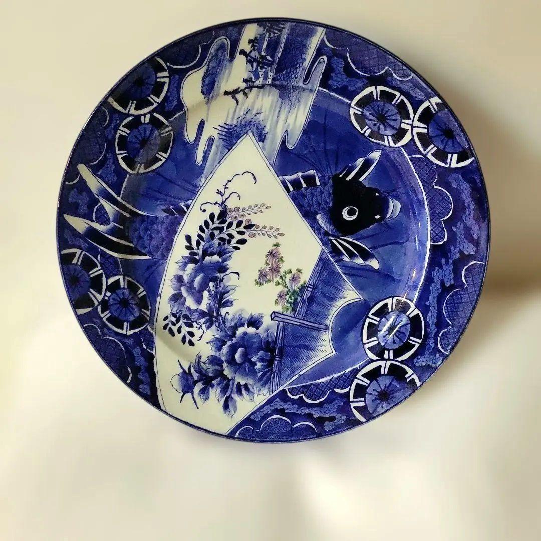 古伊万里　大皿　染付　陶器製　 　伝統工芸品　約45センチ