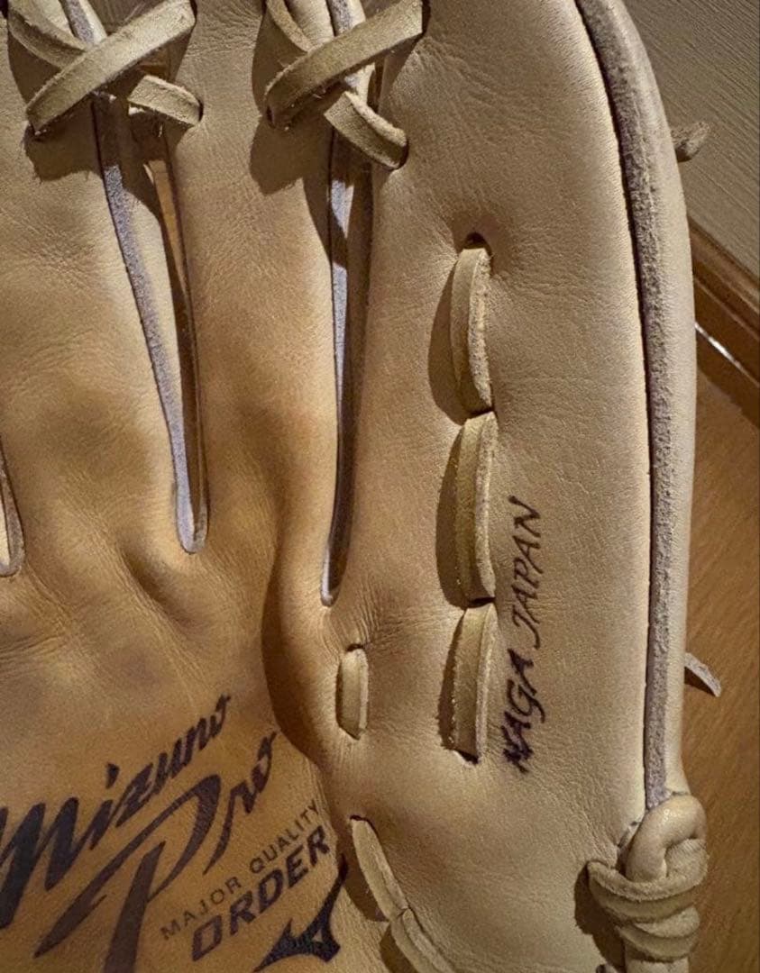 Mizuno Pro オーダーグローブ キャメル　ダイバーシティブルー限定ラベル