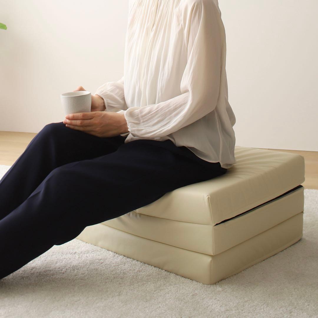 B 新品 フロアマット 150cm ブラウン 茶色 クッションマット 座布団