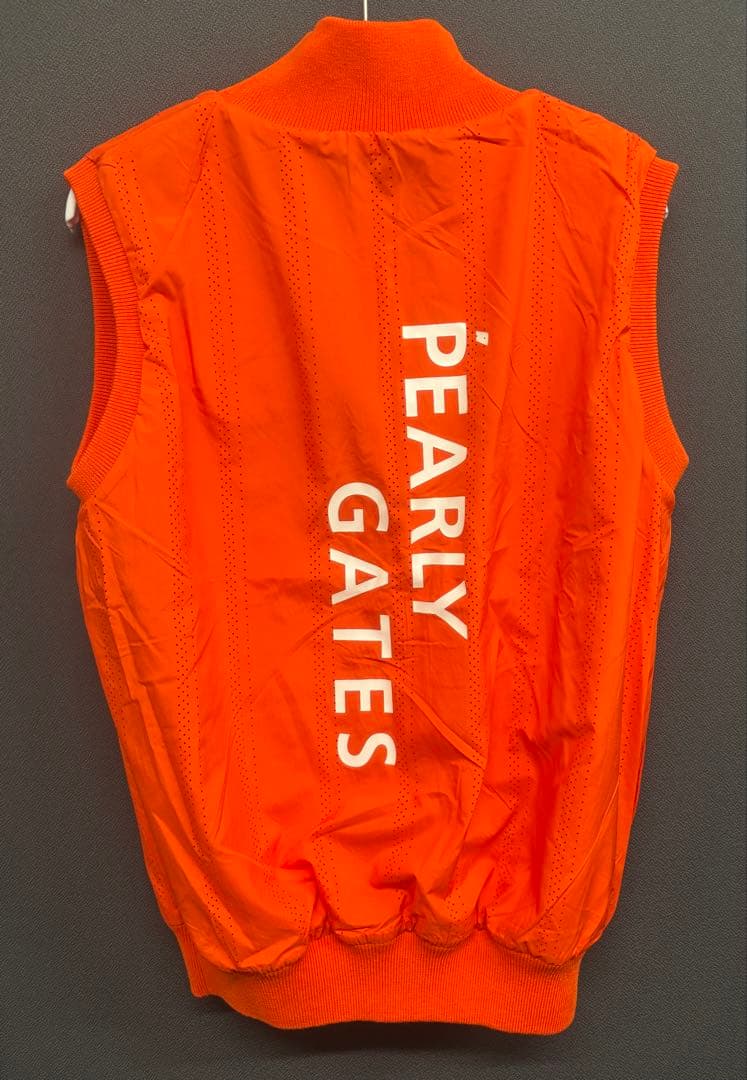 PEARLY GATES オレンジ色リバーシブルメッシュベスト 【０】美品