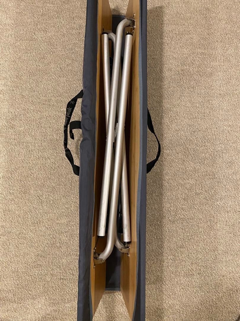 【中古美品】スノーピーク ワンアクションテーブルロング竹 LV-015TR