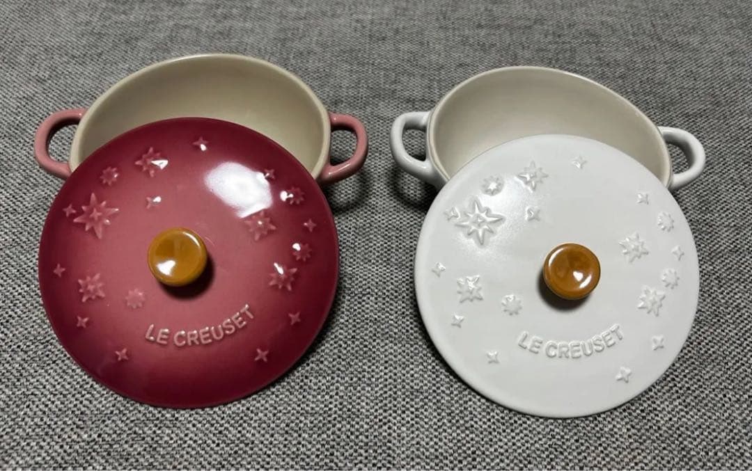 ル・クルーゼ ミニマルミット　12cm ローズクォーツ＆コットン　ペアセット