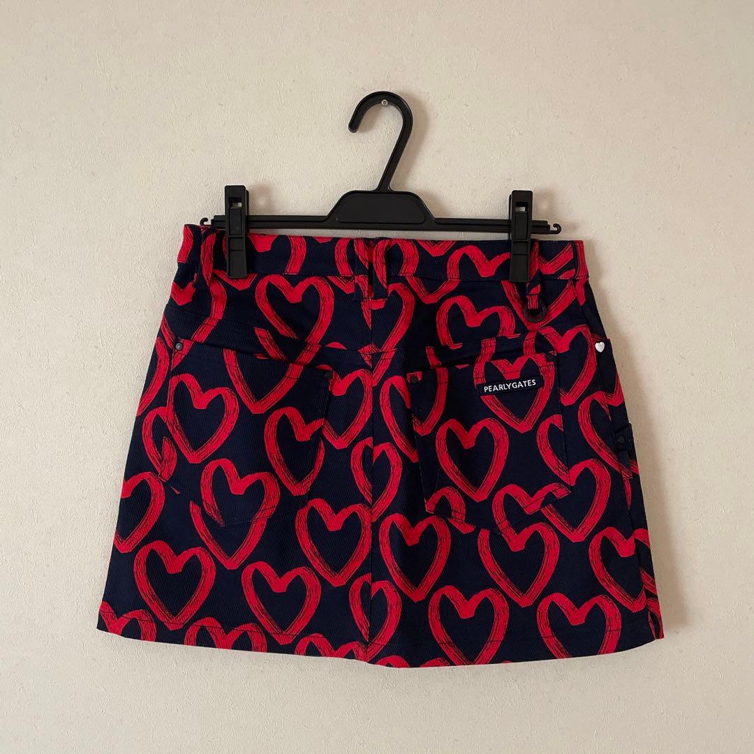 美品☆パーリーゲイツ ハート柄スカート