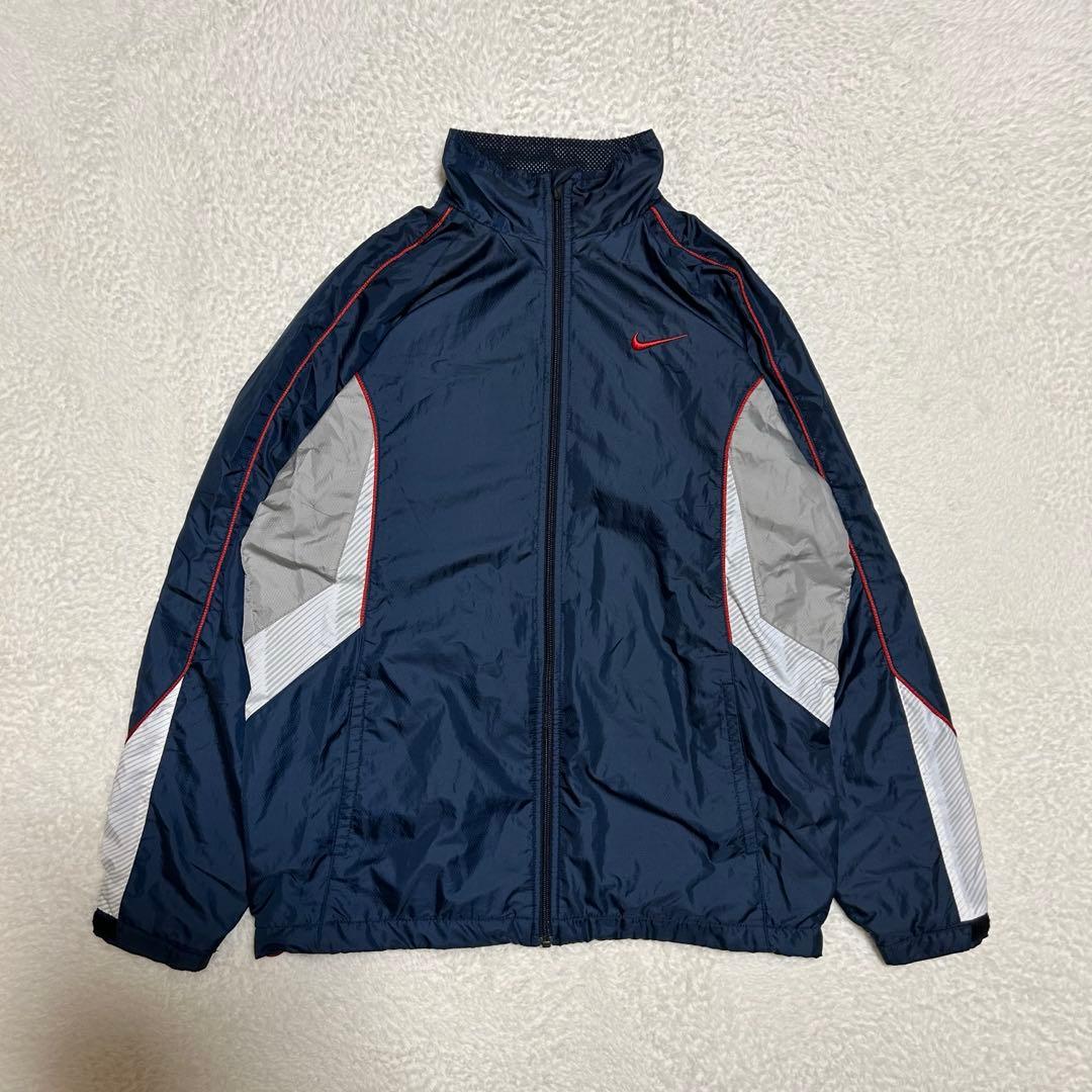 NIKE ナイキ ウインドブレーカー セットアップ 上下 ネイビー 刺繍ロゴ L