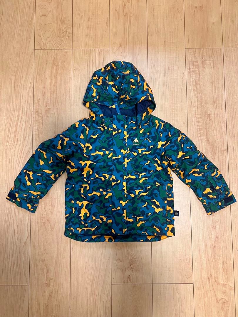 Burton 子供用青と緑の迷彩スノーボードウェア