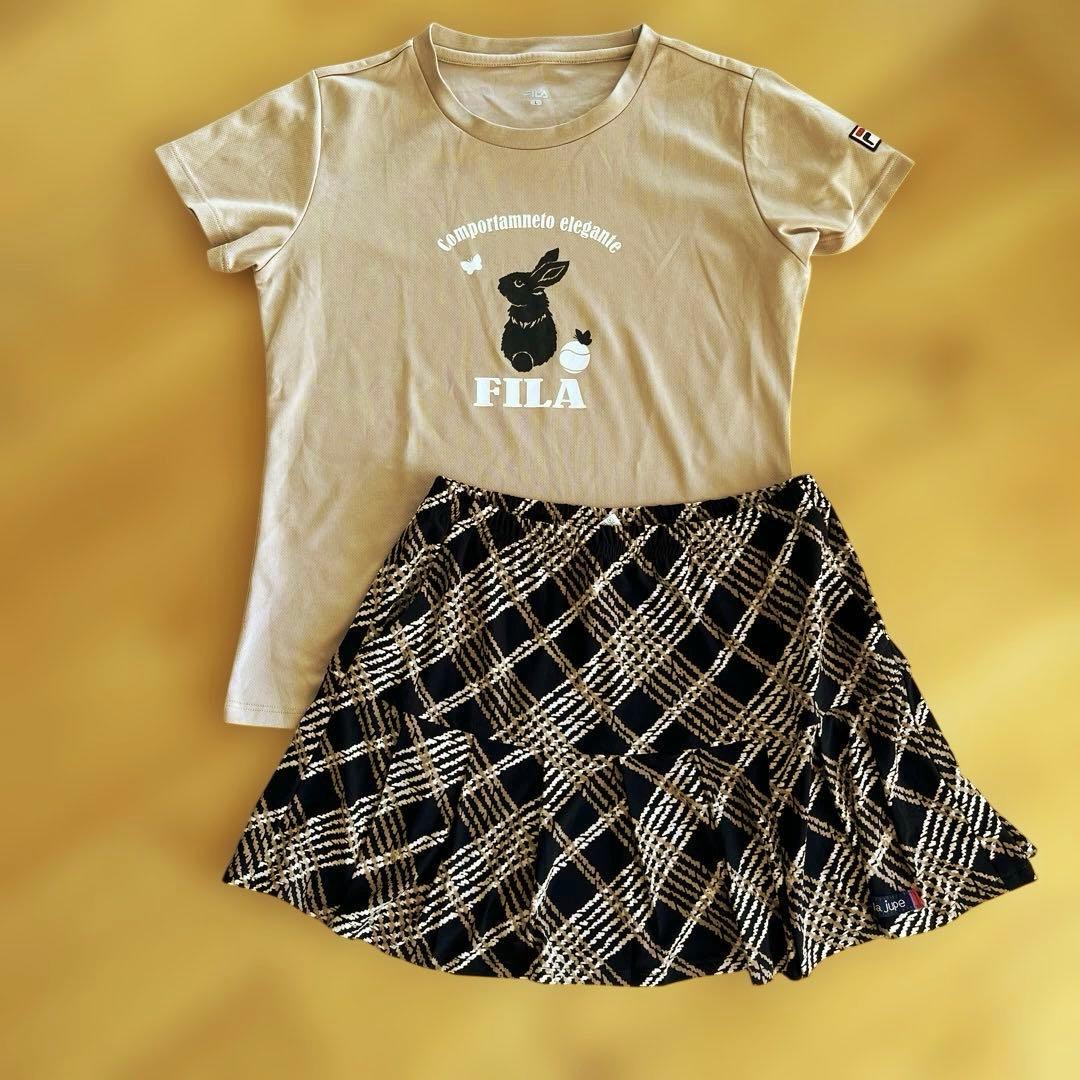 FILA ♡【美品】秋色ウサギプリント Tシャツ＆スコートセット