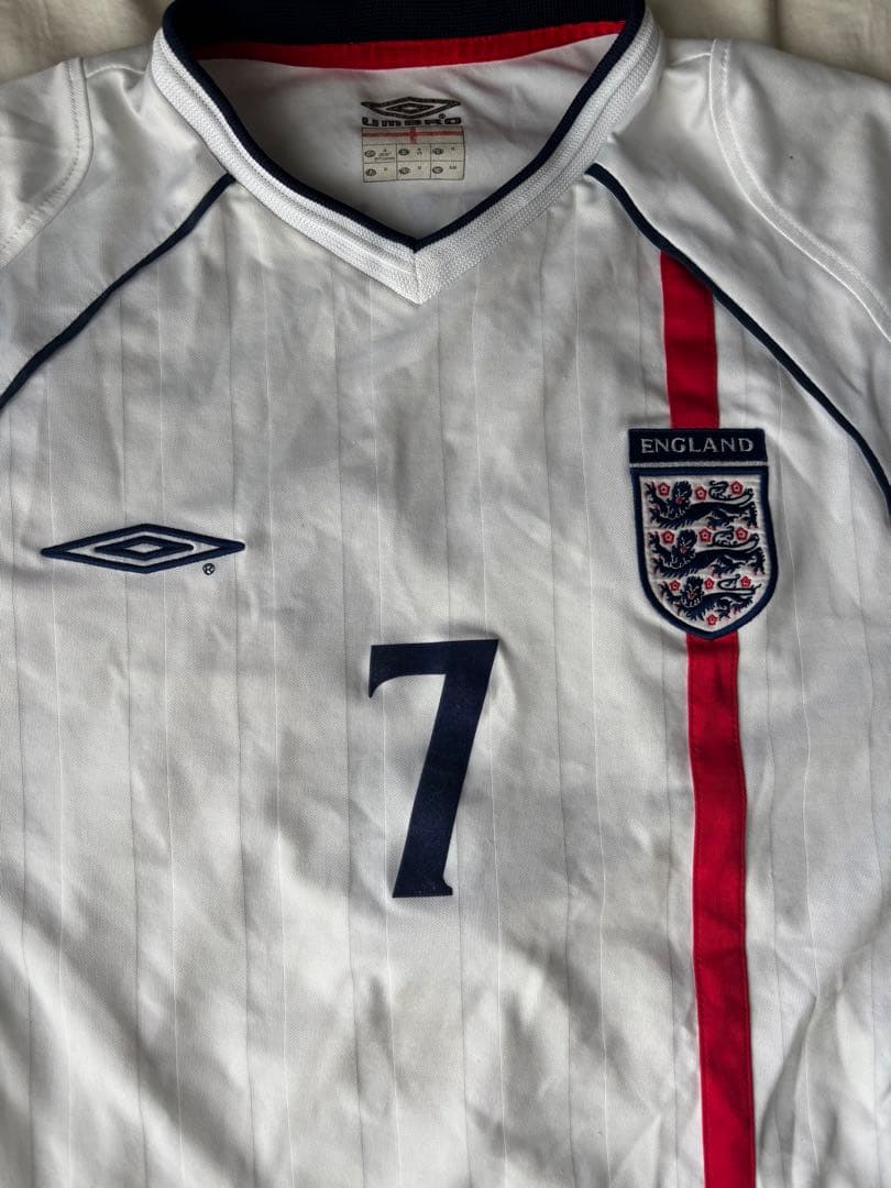 2002 イングランド代表　ベッカム半袖ユニホーム