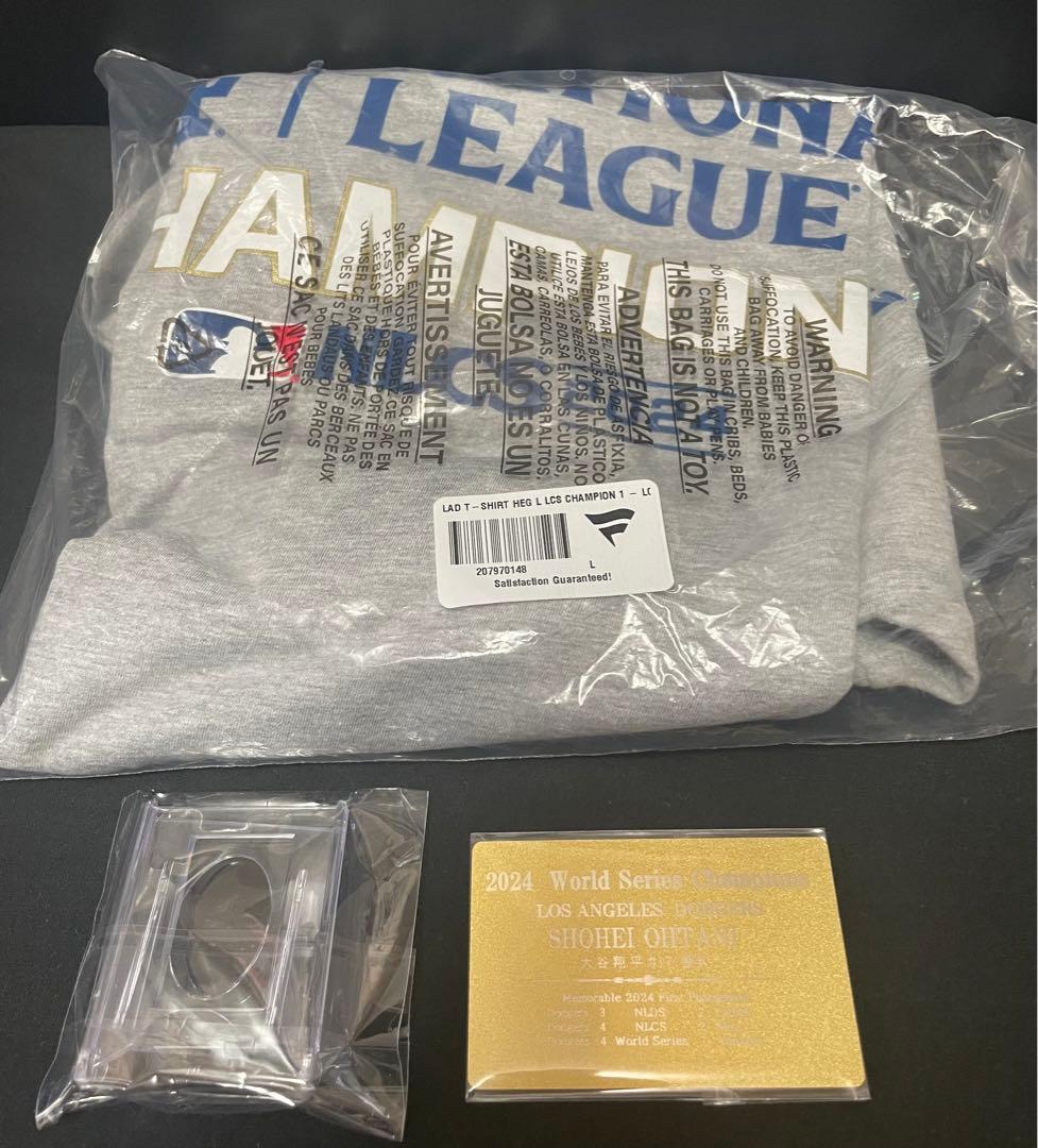 【大谷翔平】2024年ドジャース ナ・リーグ優勝ロッカールームTシャツ、L、新品