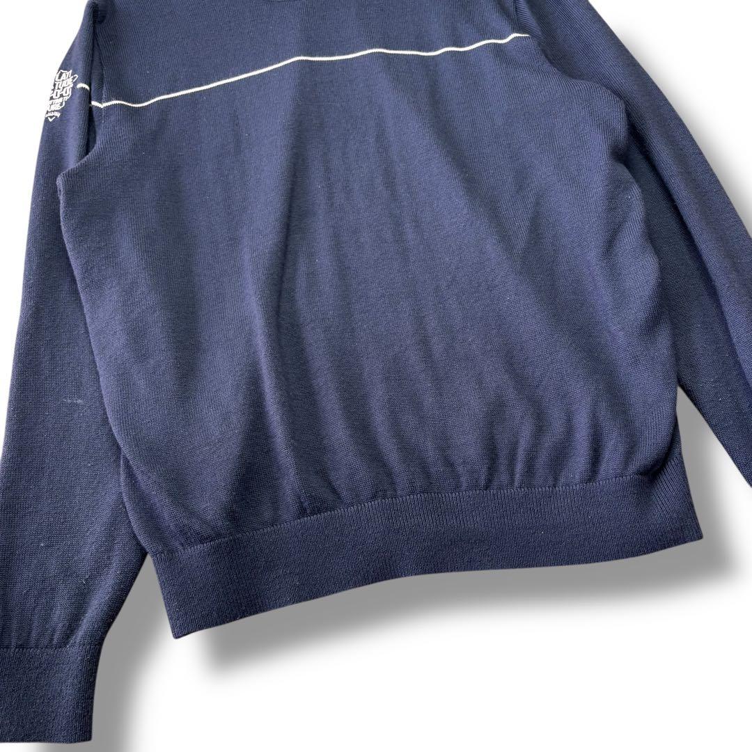 美品/3L Callaway ニットジップアップジャケット チェック ゴルフ