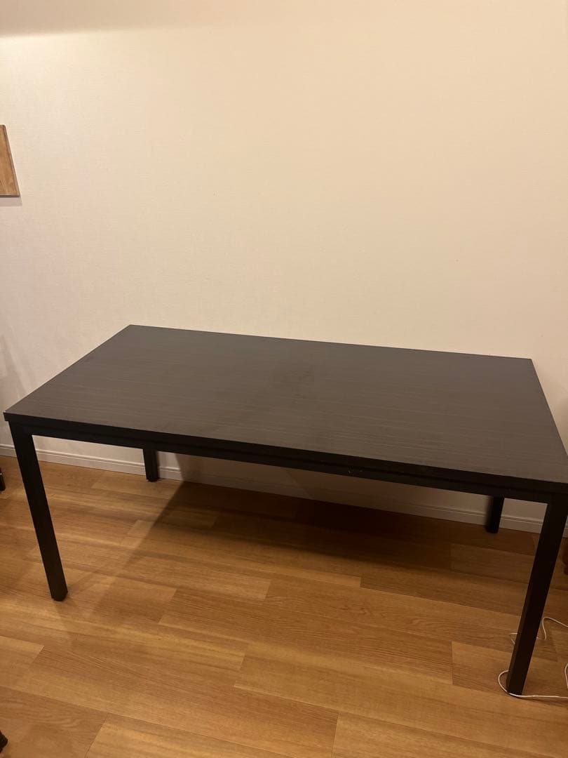 頑丈テーブル 組み立て簡単(ダークブラウン,幅150×奥行75×高さ72cm)