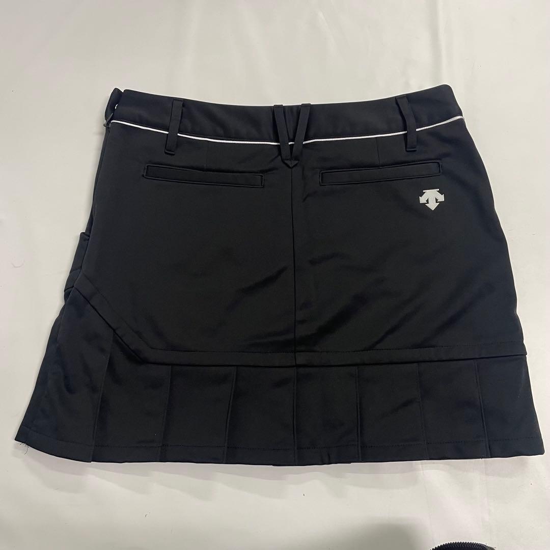 DESCENTE コーティングニットボンディングプリーツスカート 11サイズ 黒