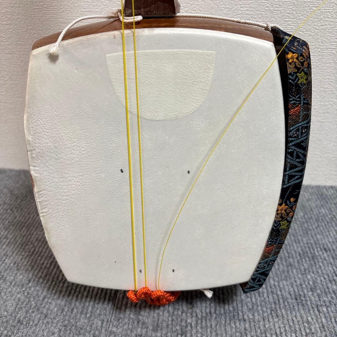 三味線 中棹 人工皮 丸打胴 破れ有 和楽器