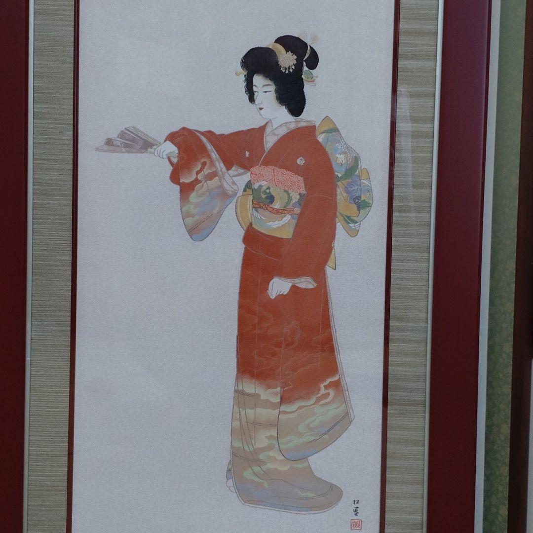 妖艶　上村松園　[序の舞]　織　インテリア　壁掛　和の心 額　美術品