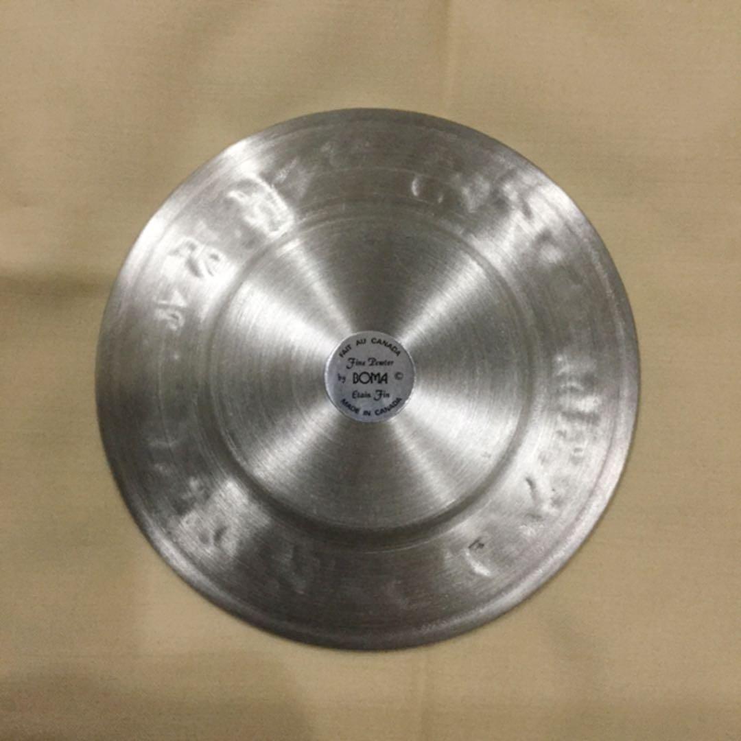 新品未使用　ビンテージ　カナダ 先住民 ピューター 小皿 11.8cm