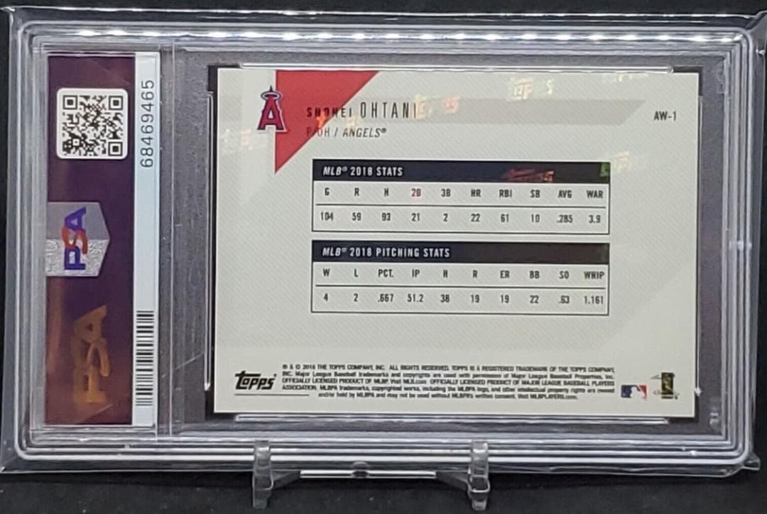 大谷翔平 2018年MLBルーキーオブザイヤー受賞記念カード(PSA/満点)