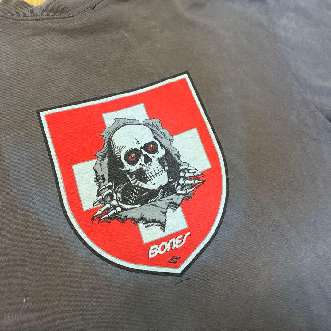 90s POWELL PERALTA BONES RIPPER 赤目Tシャツ