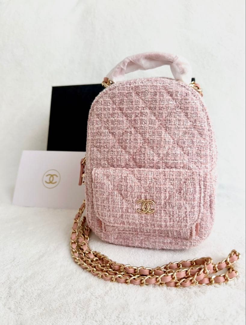 【新品未使用】CHANEL リュック　ツイード　ピンク　ノベルティ