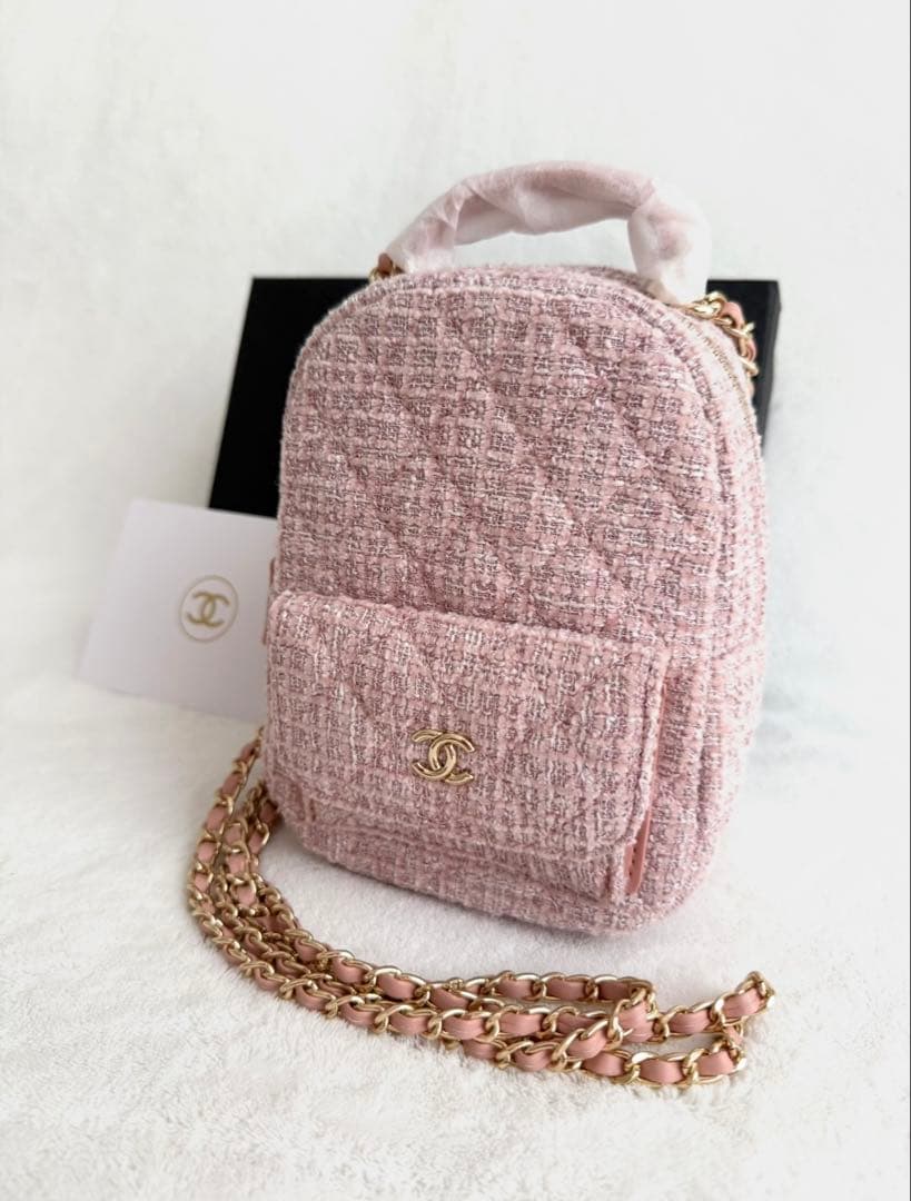 【新品未使用】CHANEL リュック　ツイード　ピンク　ノベルティ
