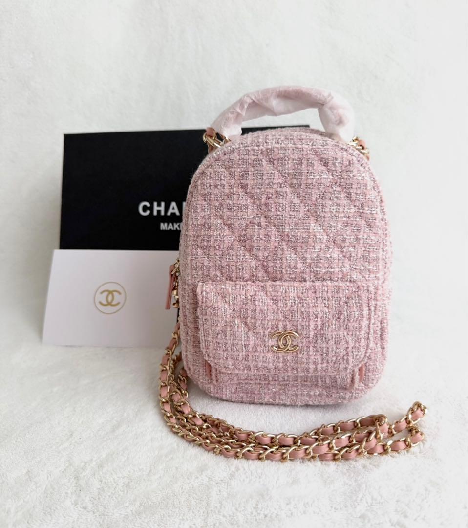 【新品未使用】CHANEL リュック　ツイード　ピンク　ノベルティ