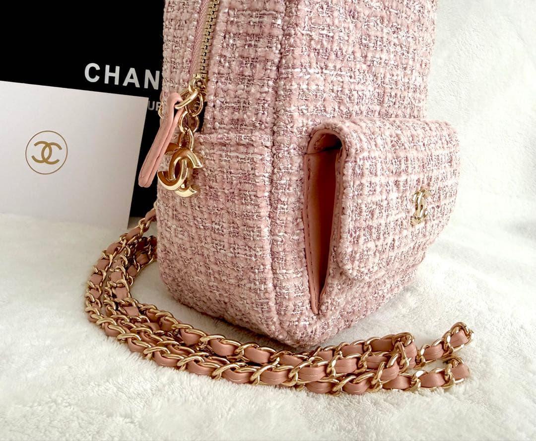 【新品未使用】CHANEL リュック　ツイード　ピンク　ノベルティ