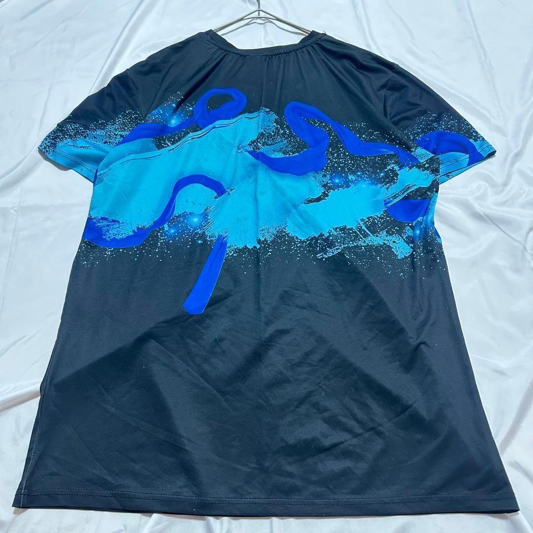 ルーズフィット半袖Tシャツ 波模様　スポーツウェア ユニセックス　a2457