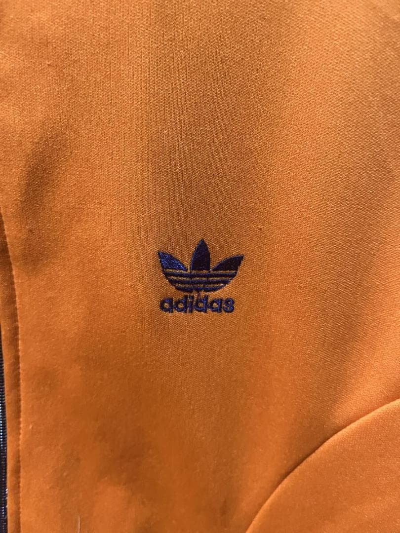 70s 80s adidas ジャージ オレンジｘネイビー トレフォイル