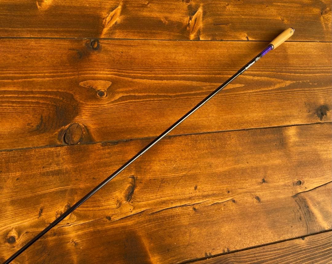 小物釣り竿　タナゴ竿　パープル×ブラック　150cm ウッドグリップ　振り出し竿