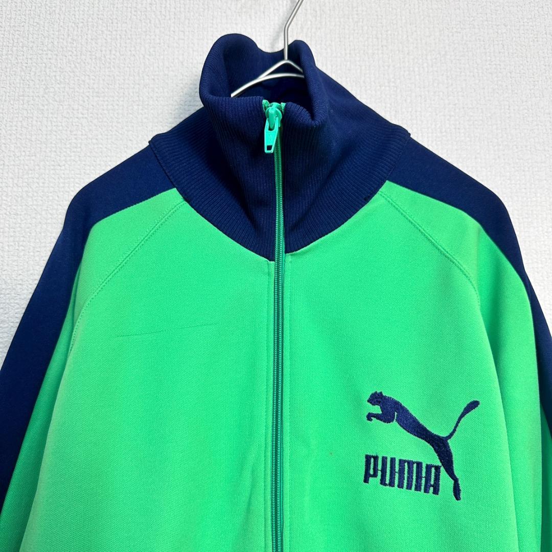 PUMA　ジャージ　黄緑×ネイビー　サイズM　HR2268