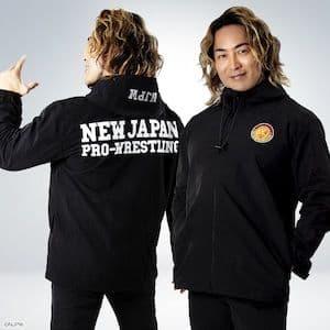 【極美品】新日本プロレス　ゴルフジャケット　刺繍ロゴ　黒　M