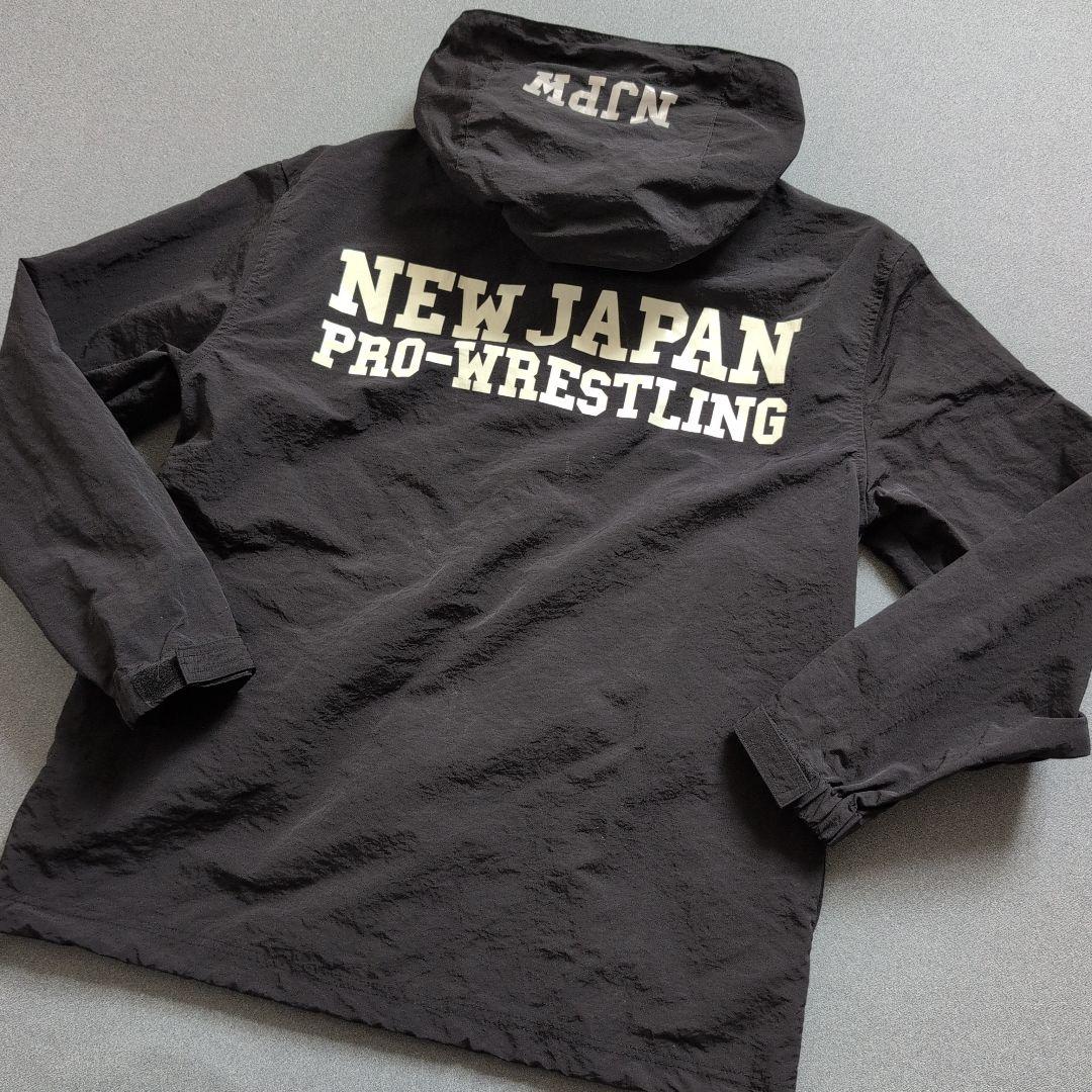 【極美品】新日本プロレス　ゴルフジャケット　刺繍ロゴ　黒　M