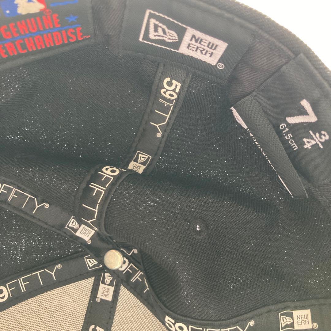 【中古】MLB ドジャース キャップ 2個セット黒/黒 7 3/4と6 1/2