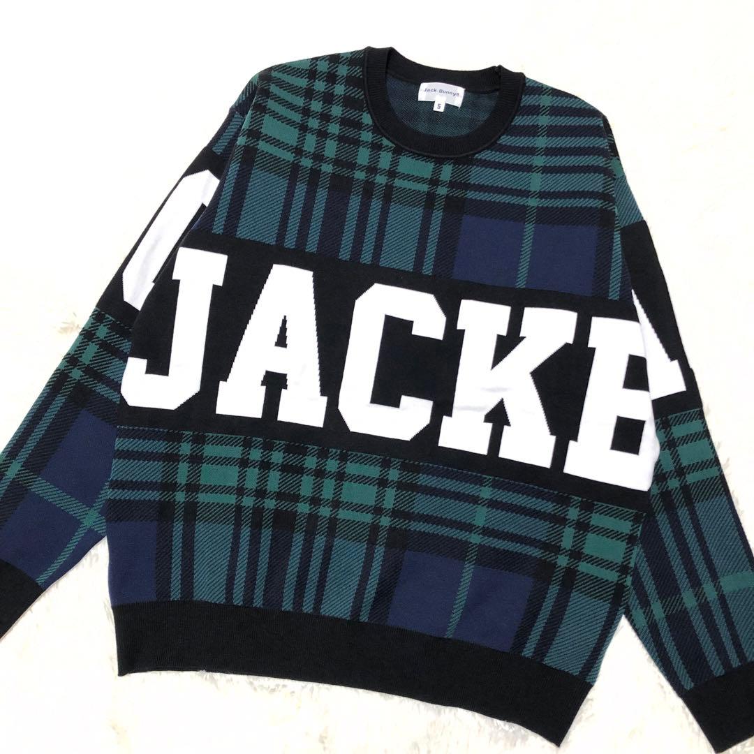 美品 ジャックバニー ‼︎ メンズ 3色Wジャガード クルーネックニット サイズ5