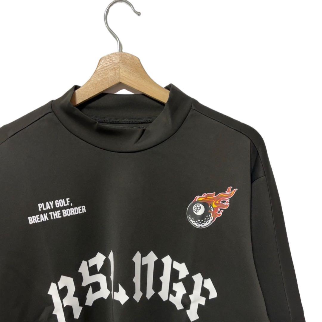 ラッセルノ ゴルフ フロント ビッグ ロゴ LS モックネック ブラック XL